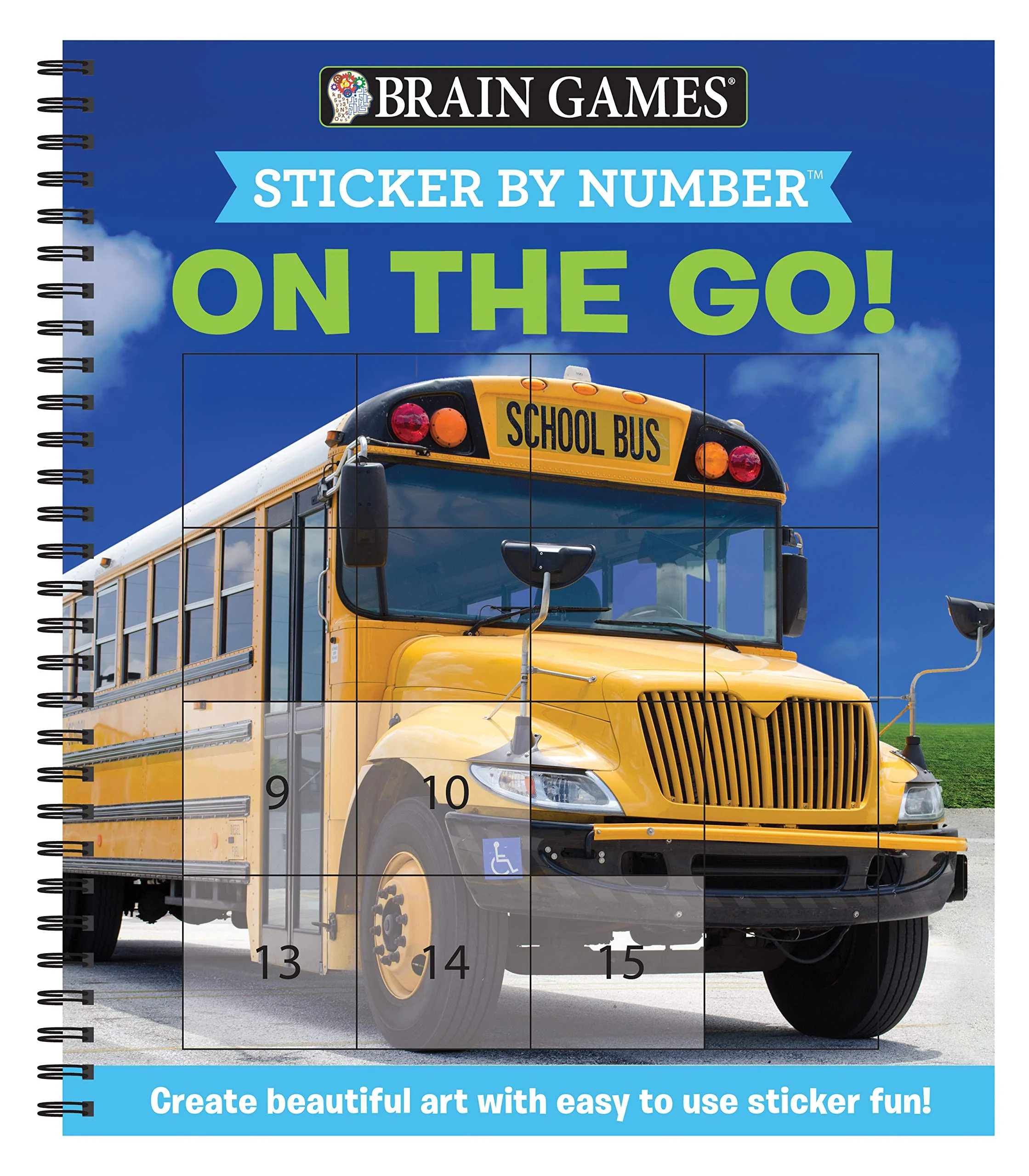 Brain Games  Sticker by Number: On the Go (Easy  Square Stickers): Create Beautiful Art With Easy to Use Sticker Fun!