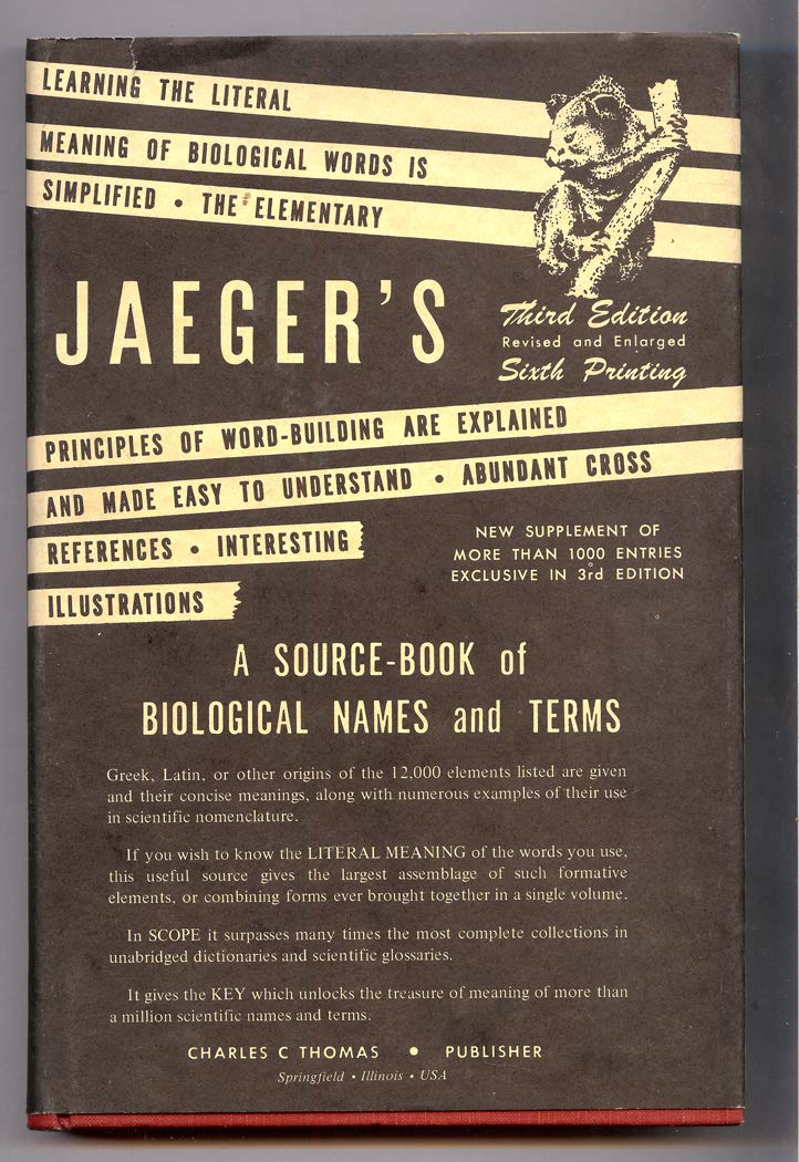 SourceBook of Biological Names and Terms,New