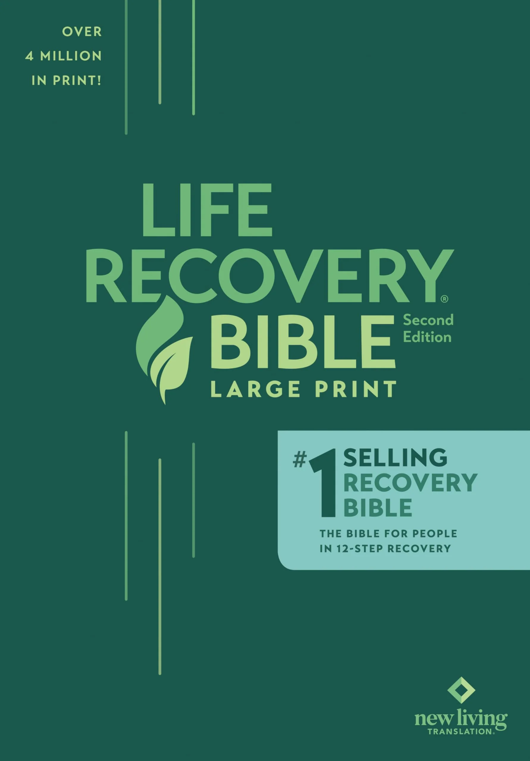 Tyndale NLT Life Recovery Bible (Large Print, Softcover) 2nd Edition Addiction Bible Tied to 12 Steps of Recovery for Help wit