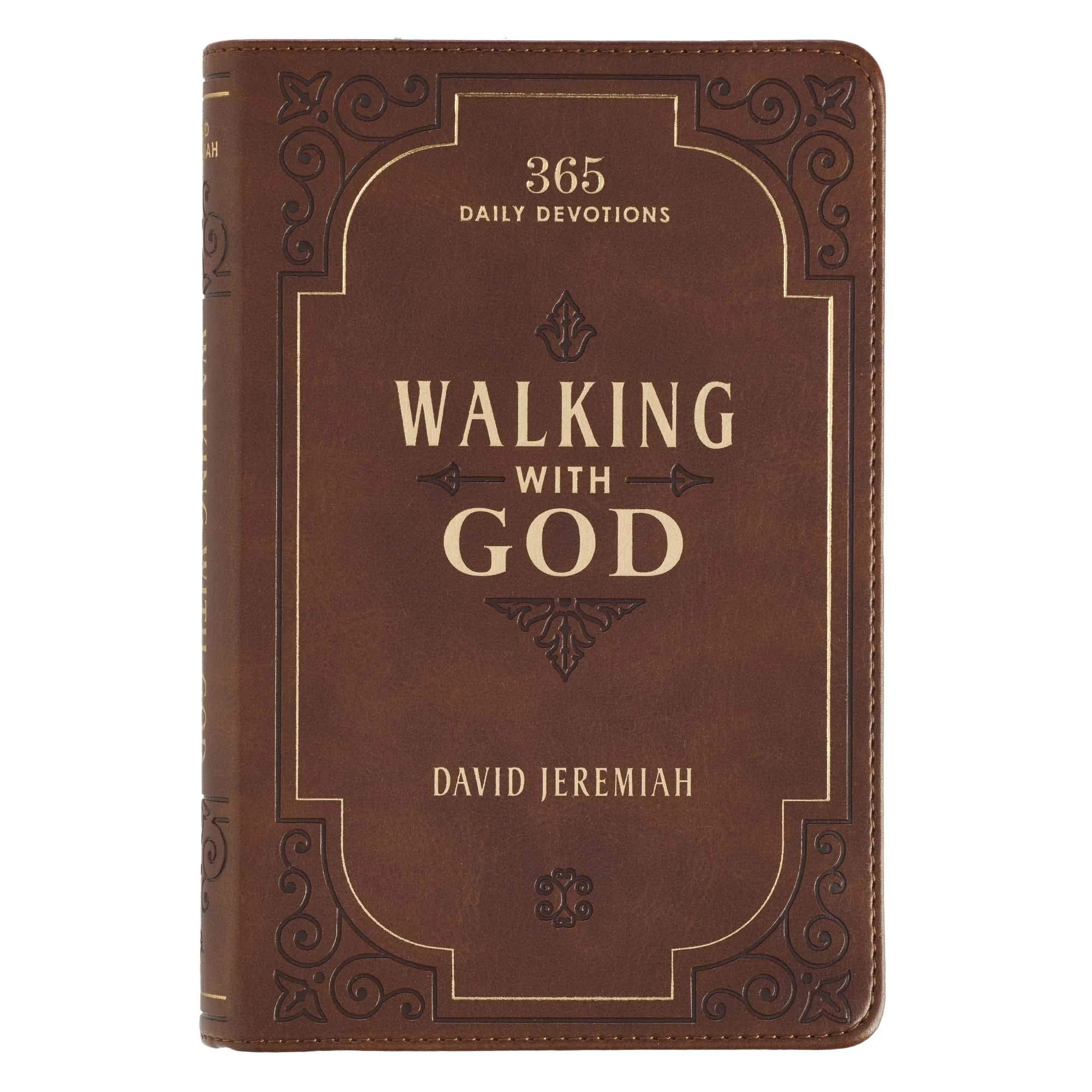 Walking with God Devotional Brown Faux Leather Daily Devotional for Men & Women 365 Daily Devotions